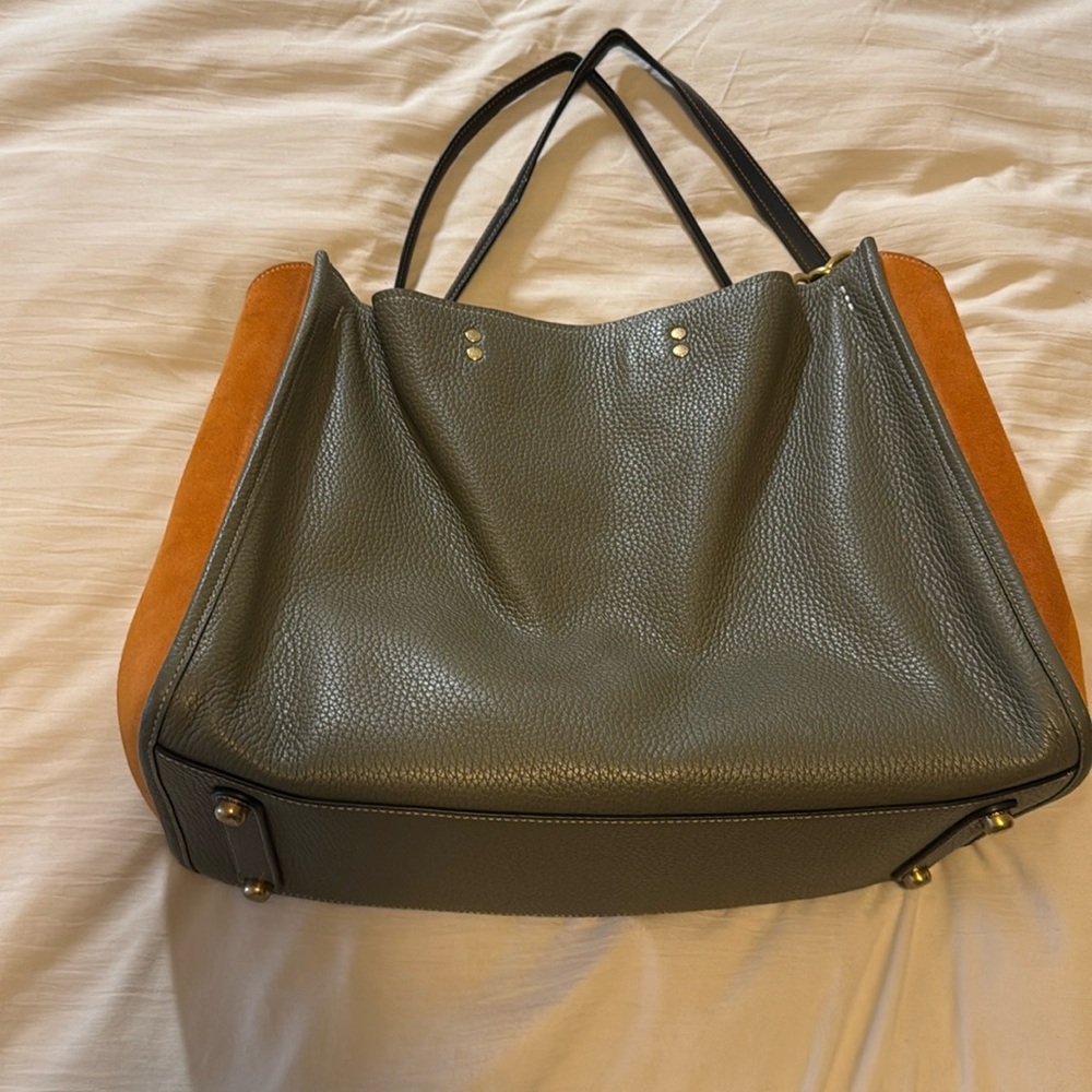 Coach Rogue 39 bag army green with color block pebble leather